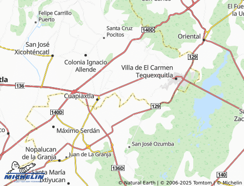 MICHELIN Del Valle map - ViaMichelin