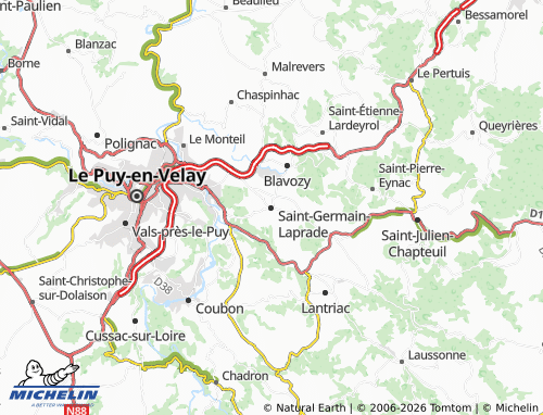 MICHELIN Saint-Germain-Laprade map - ViaMichelin