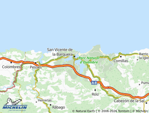 Mapa MICHELIN San Vicente de la Barquera - ViaMichelin
