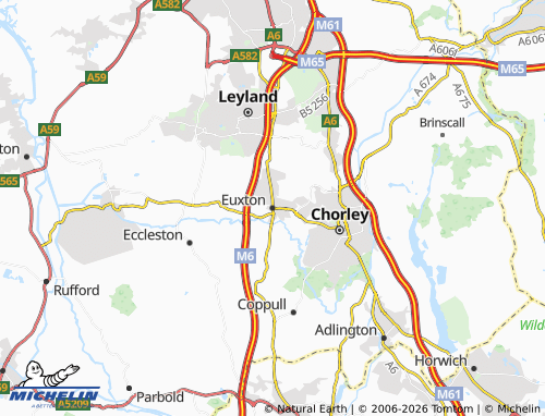 Carte MICHELIN Euxton - ViaMichelin