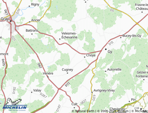 Carte MICHELIN Velloreille-lès-Choye - ViaMichelin