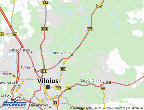MICHELIN Antakalnis map - ViaMichelin