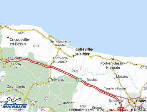 MICHELIN Colleville-sur-Mer map - ViaMichelin