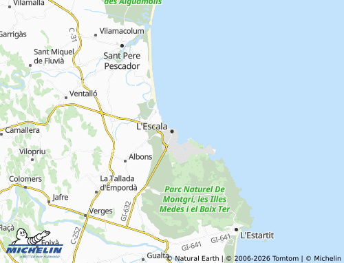 Carte MICHELIN L'Escala - ViaMichelin