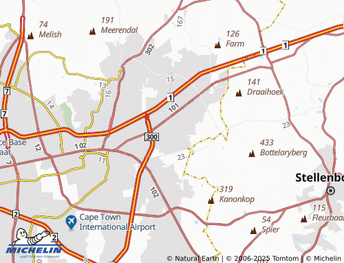 MICHELIN Protea Hoogte map - ViaMichelin