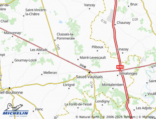 MICHELIN Mairé-Levescault map - ViaMichelin