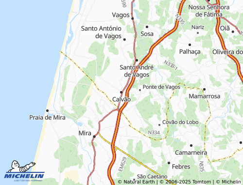 MICHELIN Calvão map - ViaMichelin
