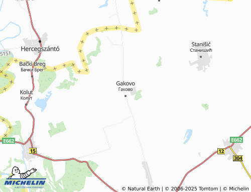 MICHELIN Gakovo map - ViaMichelin