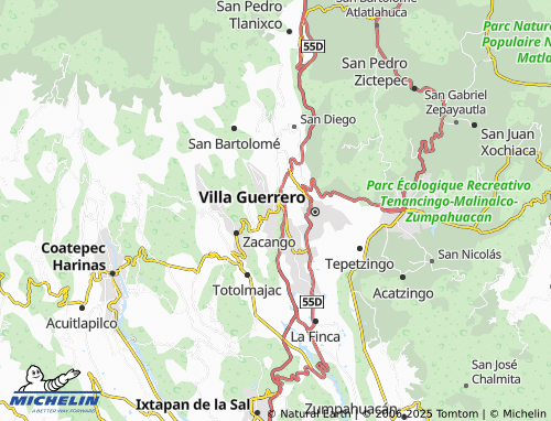 MICHELIN-Landkarte Santiago Oxtotitlán - ViaMichelin