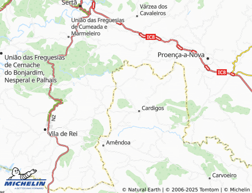 MICHELIN-Landkarte Casas da Ribeira de Cardigos - ViaMichelin