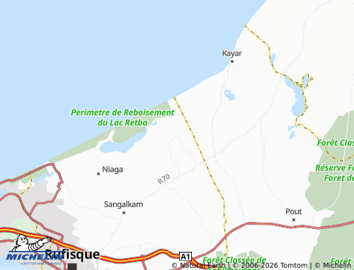 MICHELIN Déni Biram Ndaw map - ViaMichelin