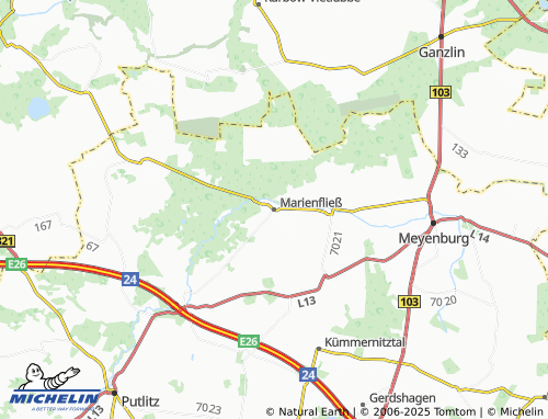 MICHELIN Marienfließ map - ViaMichelin
