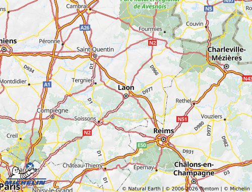 Carte MICHELIN Aisne - ViaMichelin