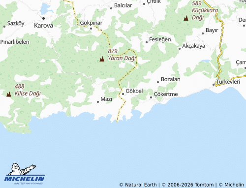 MICHELIN Gökbel map - ViaMichelin