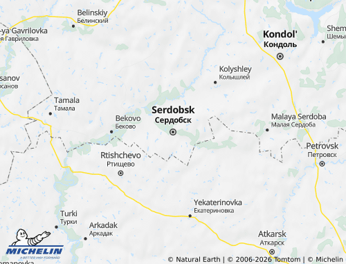 MICHELIN-Landkarte Serdobski Rajon - ViaMichelin