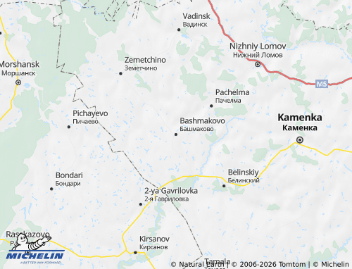 Carte MICHELIN Bashmakovskiy rayon - ViaMichelin