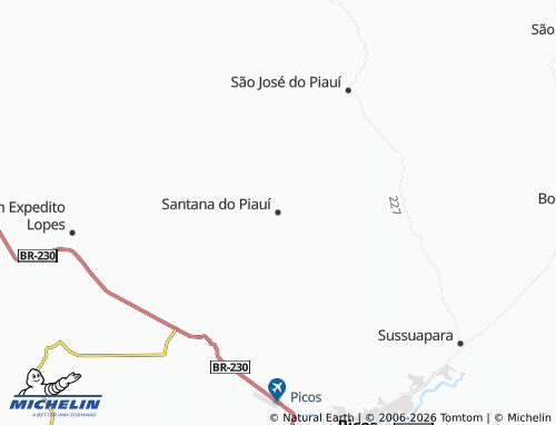 Mapa MICHELIN Santana do Piauí - ViaMichelin