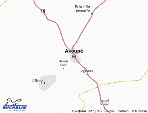 Mapa MICHELIN Akoupé - ViaMichelin