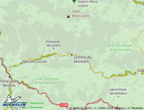 Carte MICHELIN Le Pont-de-Montvert - ViaMichelin