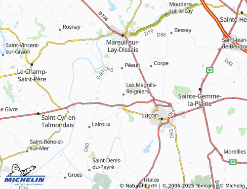 MICHELIN Les Magnils-Reigniers map - ViaMichelin