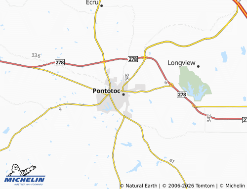 Mapa MICHELIN Pontotoc - ViaMichelin