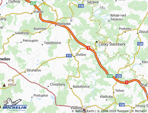Mappa MICHELIN Divišov - ViaMichelin