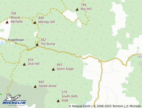 MICHELIN Gentle Annie map - ViaMichelin