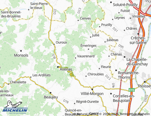 MICHELIN Vauxrenard map - ViaMichelin