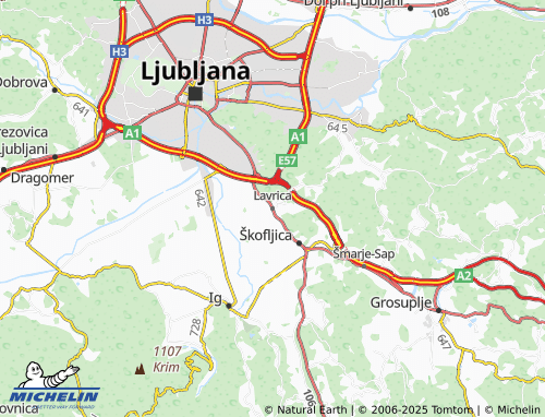 Mapa MICHELIN Lavriča - ViaMichelin