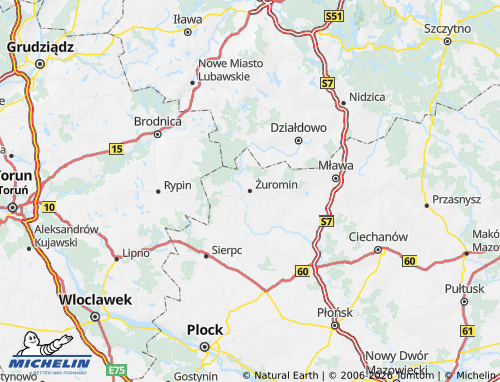 Carte MICHELIN Żuromiński - ViaMichelin