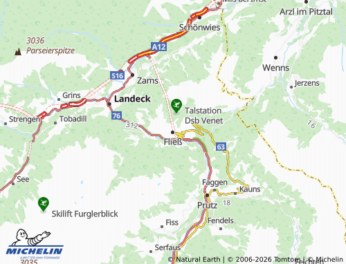Mapa MICHELIN Fließ - ViaMichelin