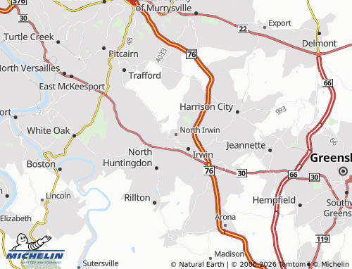 Mapa MICHELIN North Irwin - ViaMichelin