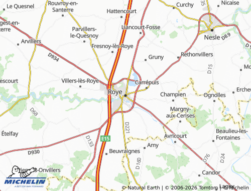 Mappa MICHELIN Roye - ViaMichelin