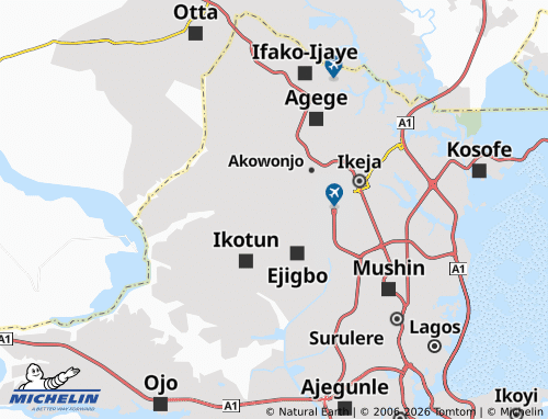Mappa MICHELIN Isheri Olofin - ViaMichelin