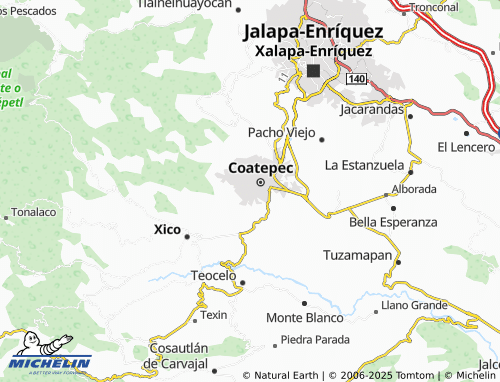 MICHELIN Ríos de Coatepec map - ViaMichelin
