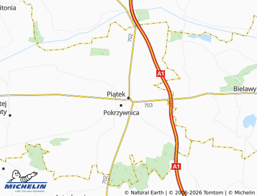 MICHELIN Piątek map - ViaMichelin