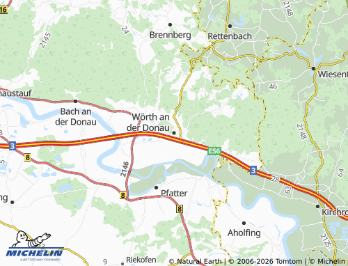 Mappa MICHELIN Wörth an der Donau - ViaMichelin