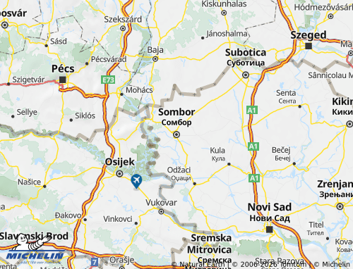 Mapa MICHELIN Zapadno-Bački - ViaMichelin