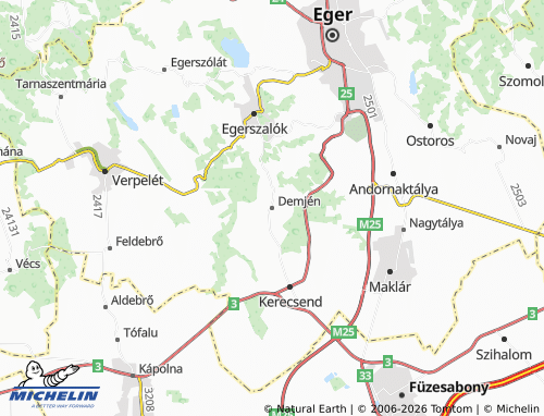 Mapa MICHELIN Demjén - ViaMichelin