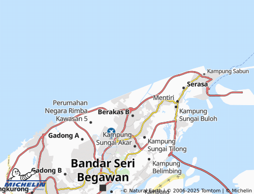 MICHELIN Perkhemahan Berakas map - ViaMichelin