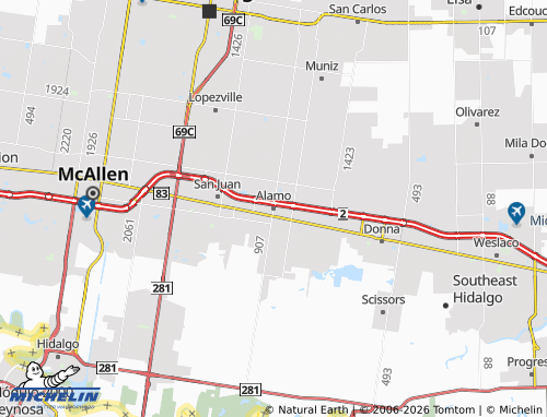 Mappa MICHELIN Alamo - ViaMichelin