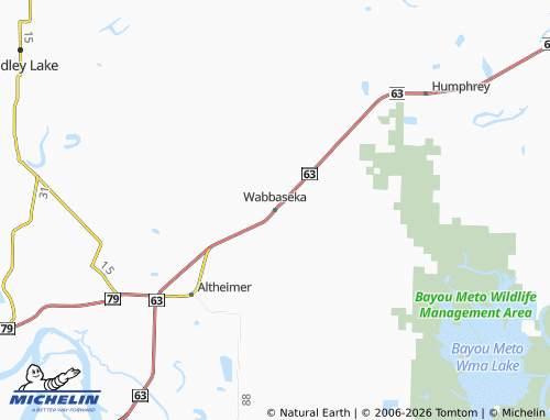 Carte MICHELIN Wabbaseka - ViaMichelin