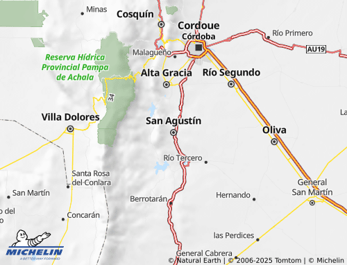 MICHELIN Calamuchita map - ViaMichelin