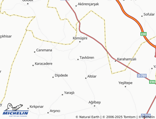 MICHELIN Tavlıören map - ViaMichelin