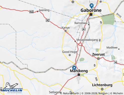Carte MICHELIN Ngwaketse South - ViaMichelin