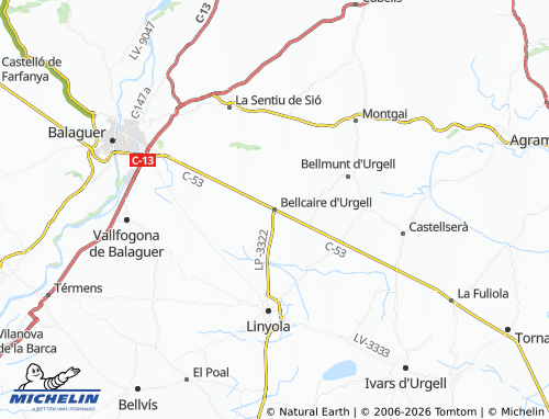 MICHELIN-Landkarte Bellcaire d'Urgell - ViaMichelin