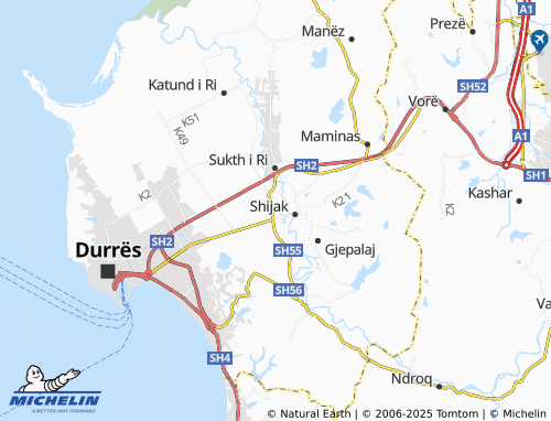 MICHELIN Xhafzotaj map - ViaMichelin