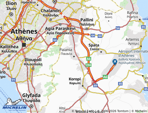 Mapa MICHELIN Paiania - ViaMichelin
