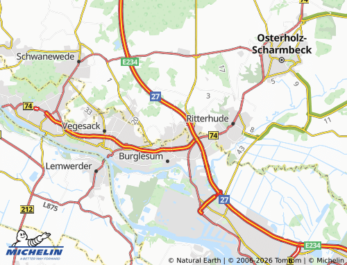 MICHELIN Platjenwerbe map - ViaMichelin