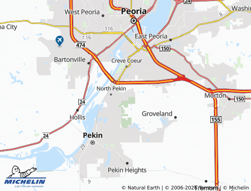 Kaart MICHELIN Marquette Heights - ViaMichelin